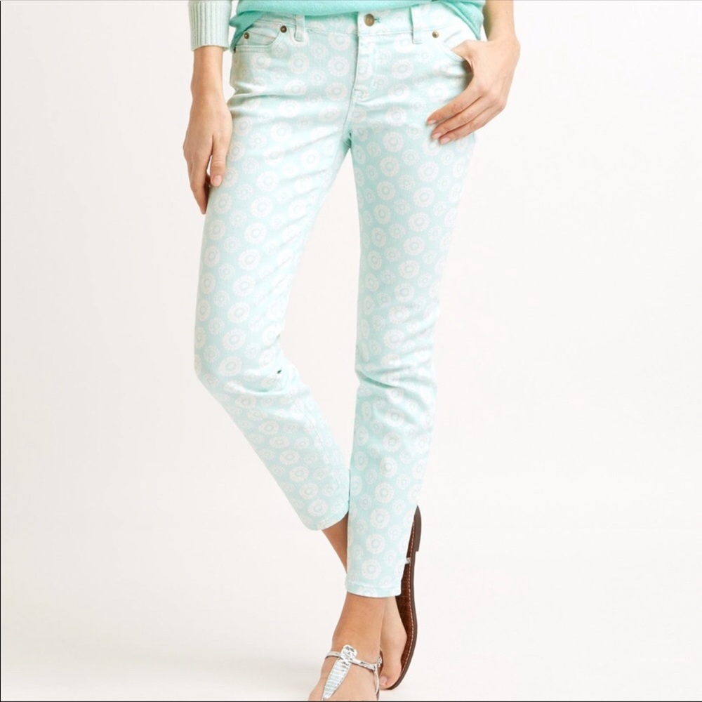 Vineyard Vines Aqua Batik Dot Ankle Jeans